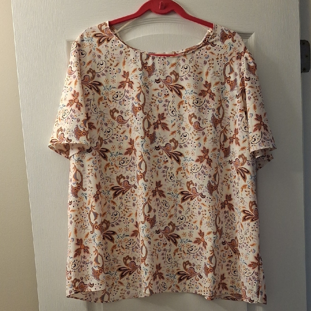 Nine Britton Women's Short Sleeved Blouse 2X